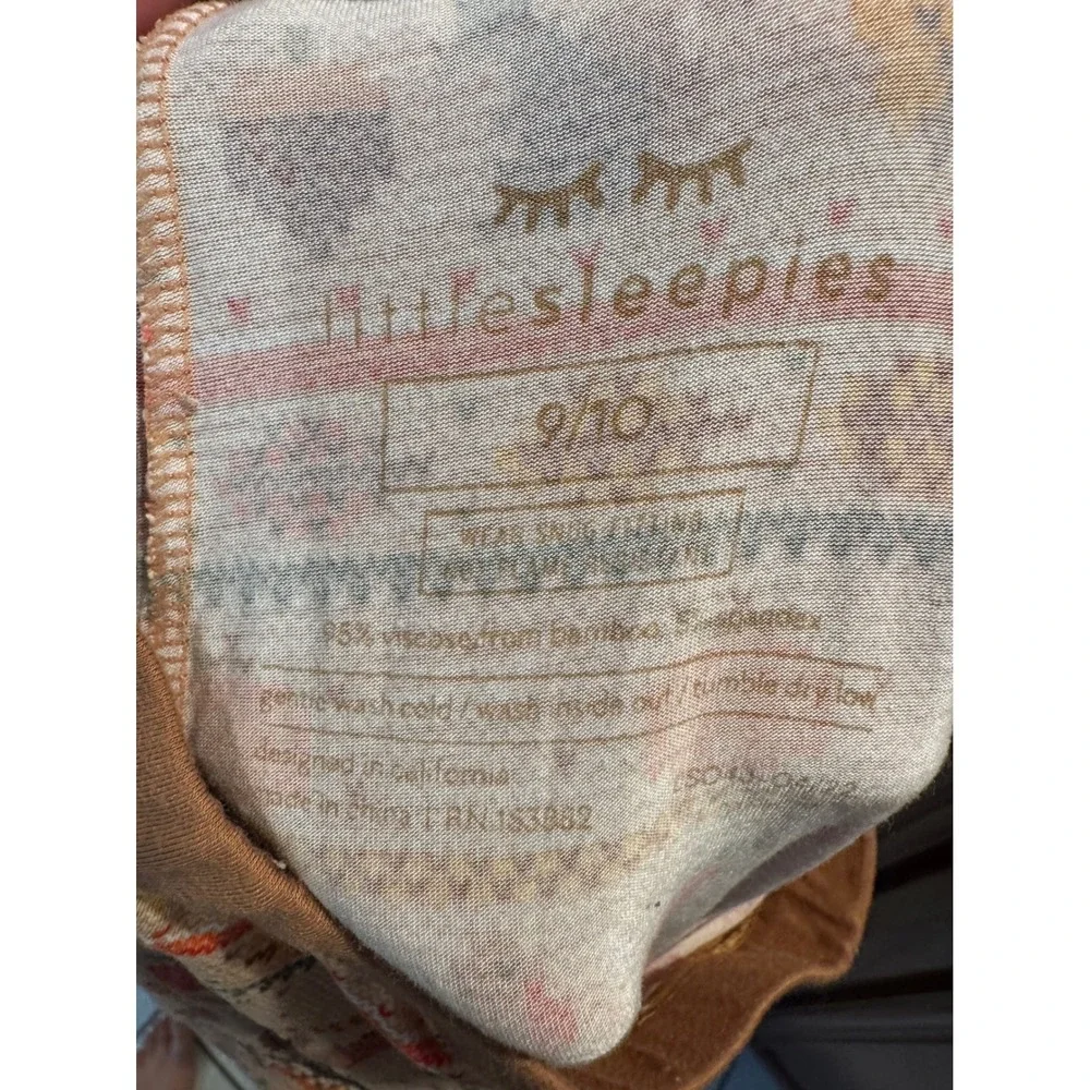 Little Sleepies Fall Fair Isle Bamboo Pajama Pants Kids 9/10 Turkey Thanksgiving